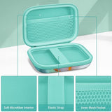 Label Maker Case Compatible With Phomemo D30 D35, Nelko P21, Supvan E10, Niimbot D11 D110, Jadens D110, Orgsta S001 - Portable Shockproof Hard Shell Label Printer Carrying Cover, Emerald Marble