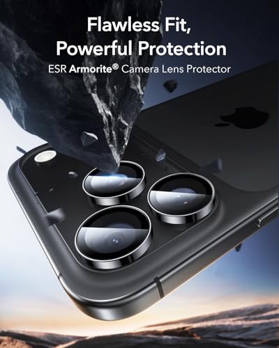 Camera Lens Protector For Iphone 17 Pro Max/17 Pro/16 Pro Max/16 Pro/15 Pro Max/15 Pro/14 Pro Max/14 Pro, Ultra-Tough Hd Individual Camera Protectors, Ultra-Thin Tempered Glass, 1 Pack, Black