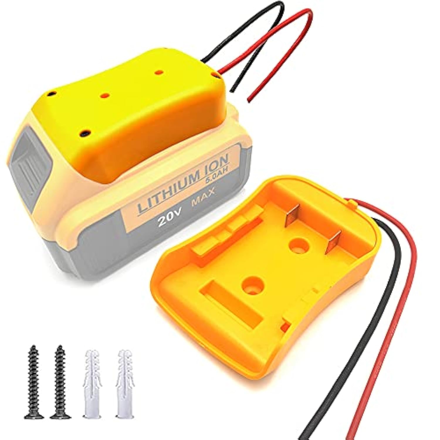 Power Wheels Adapter For Dewalt 18V/ 20V Max Xr Lithium Battery Adaptor Dock Holder Power Mount Connector Diy For Power Tools Rc Toys Robotics 12Awg Wire