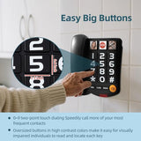 Extra-Loud (110Db) Landline Phone For Seniors & Hearing Impaired - Hearing Aid Compatible, Large Button Corded Phone With 3 Photo Speed Dial, Speakerphone,Easy For Alzheimers Visually Impaired - Black