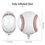 12 Pieces 18 Inches Baseball Balloons - Foil Mylar Baseball Themed Party Decorations For Birthday Party Supplies