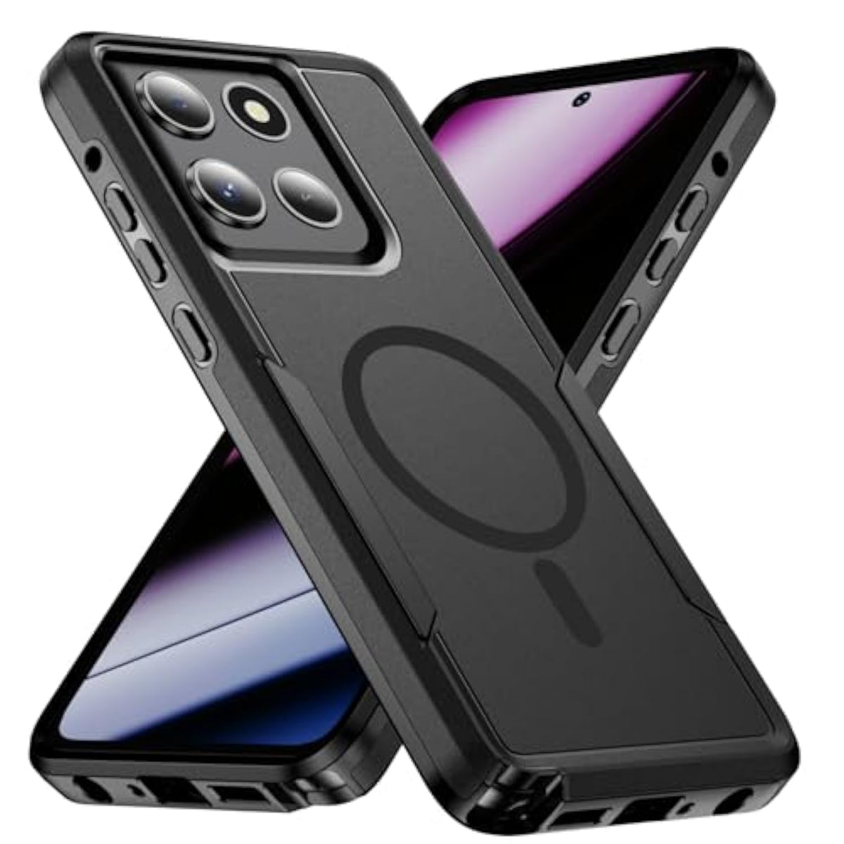 For Moto G Stylus 2025 Case,[Compatible With Magsafe][Military Grade Drop Tested] Heavy Duty Dual-Layer Shockproof Magnetic Tough Rugged Protective Phone Case -6.7 Inch (Black)