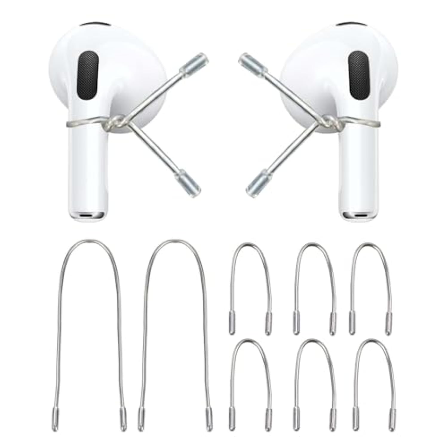 Ear Hooks Compatible With Airpods & All In-Ear Headphones With Stems - Secure & Comfortable Prevent Falls, Uncomfortable Fits - Easy To Install (Eg6+2)