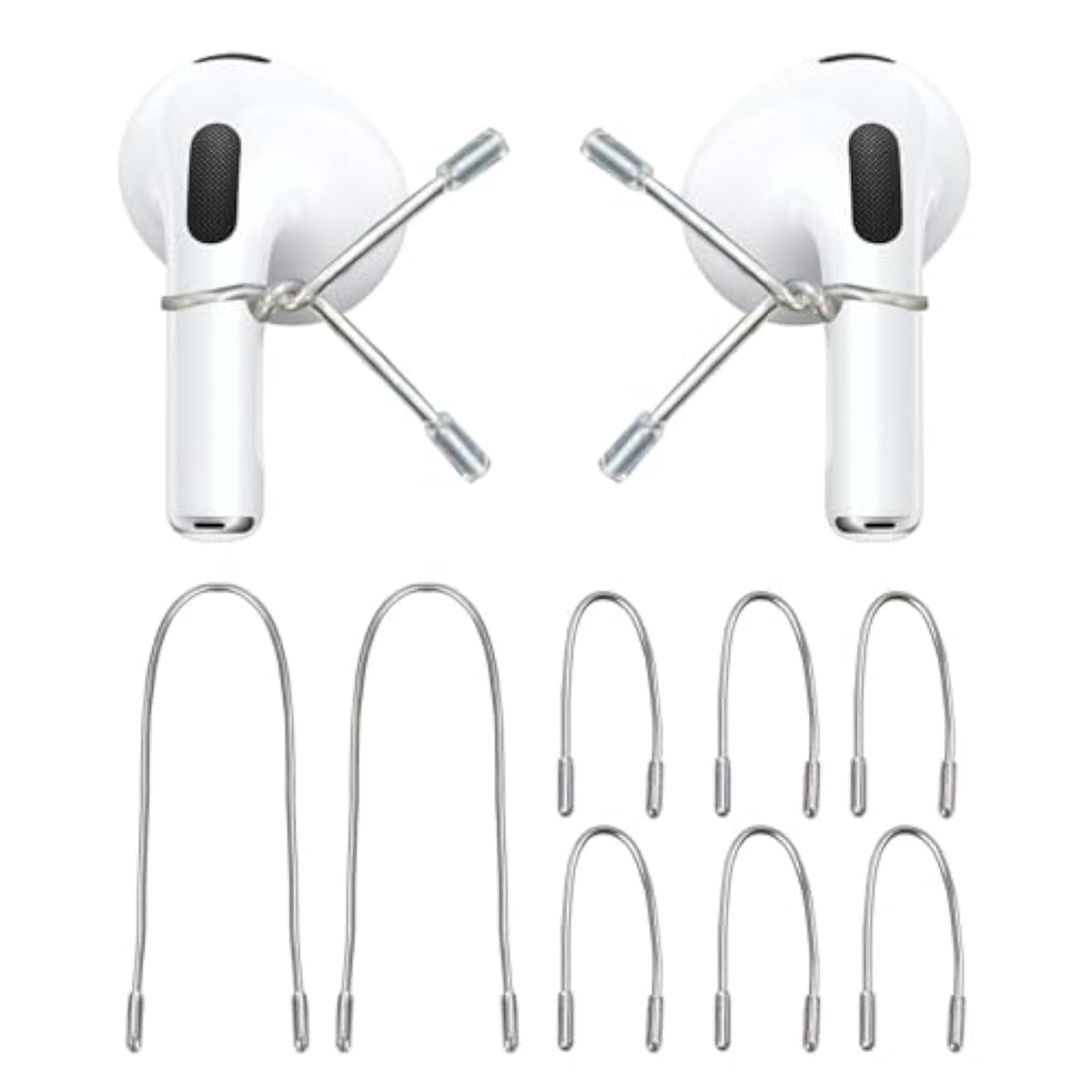 Ear Hooks Compatible With Airpods & All In-Ear Headphones With Stems - Secure & Comfortable Prevent Falls, Uncomfortable Fits - Easy To Install (Eg6+2)