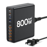 800W USB C Charger Block,10-Port Charging Station GaN Fast Charging Type C & USB A Wall Charger Adapter for MacBook Pro/Air,iPhone,iPad,Dell