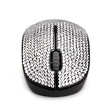 Bling Crystal Rhinestone Wireless Mouse - 2.4G Cordless Mice With Usb Nano Receiver Computer Mouse With Noiseless Click For Laptop, Pc, Tablet, Computer, And Mac - White