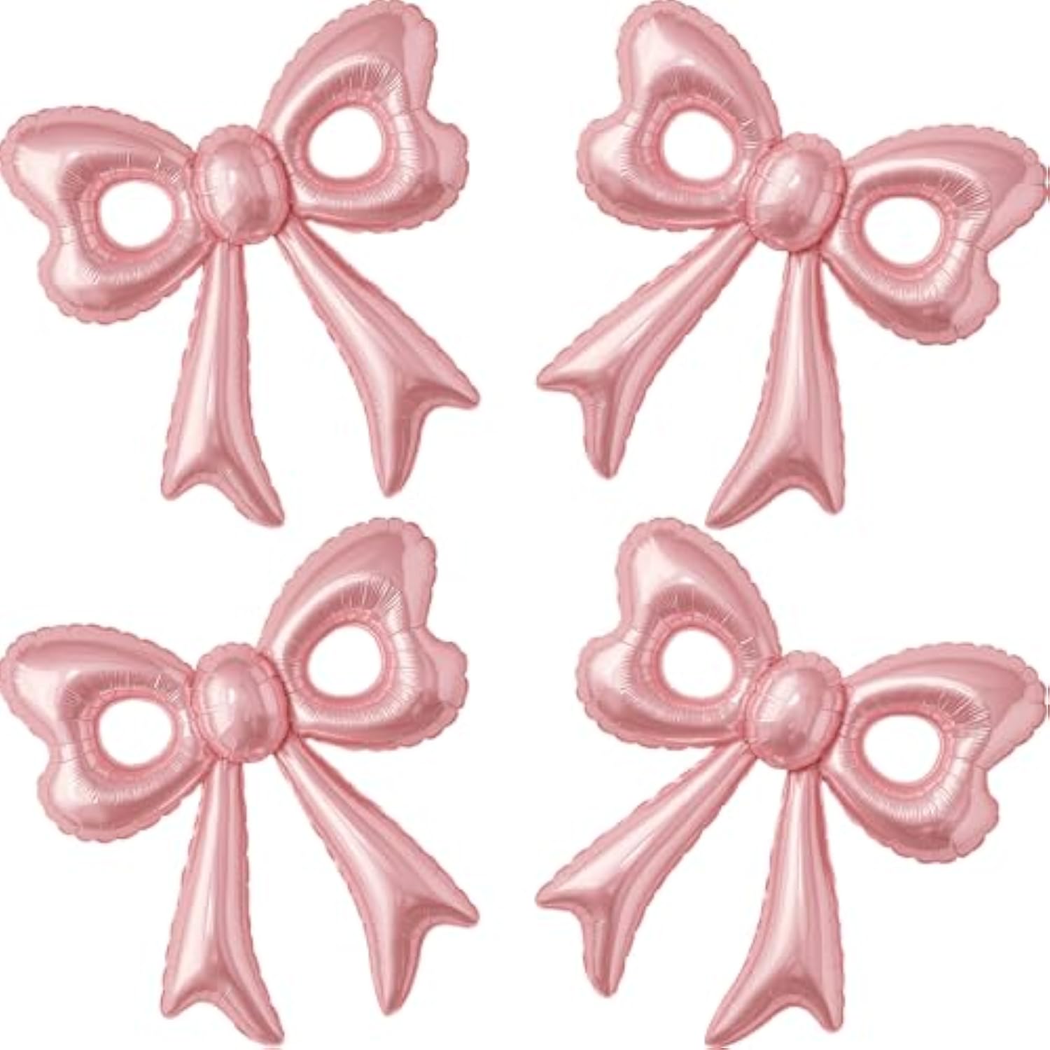 4 Pcs Pink Bow Balloons, 31”Huge Bow Aluminum Foil Balloons For Birthday, Baby Shower, Wedding, Bridal, Engagement, Bachelorette, Princess, Coquette Party Decorations Supplies