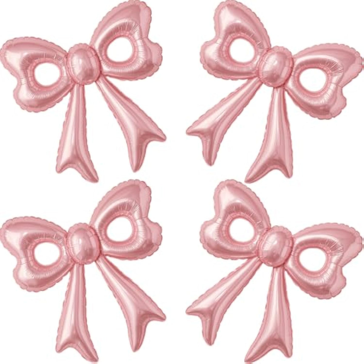 4 Pcs Pink Bow Balloons, 31”Huge Bow Aluminum Foil Balloons For Birthday, Baby Shower, Wedding, Bridal, Engagement, Bachelorette, Princess, Coquette Party Decorations Supplies
