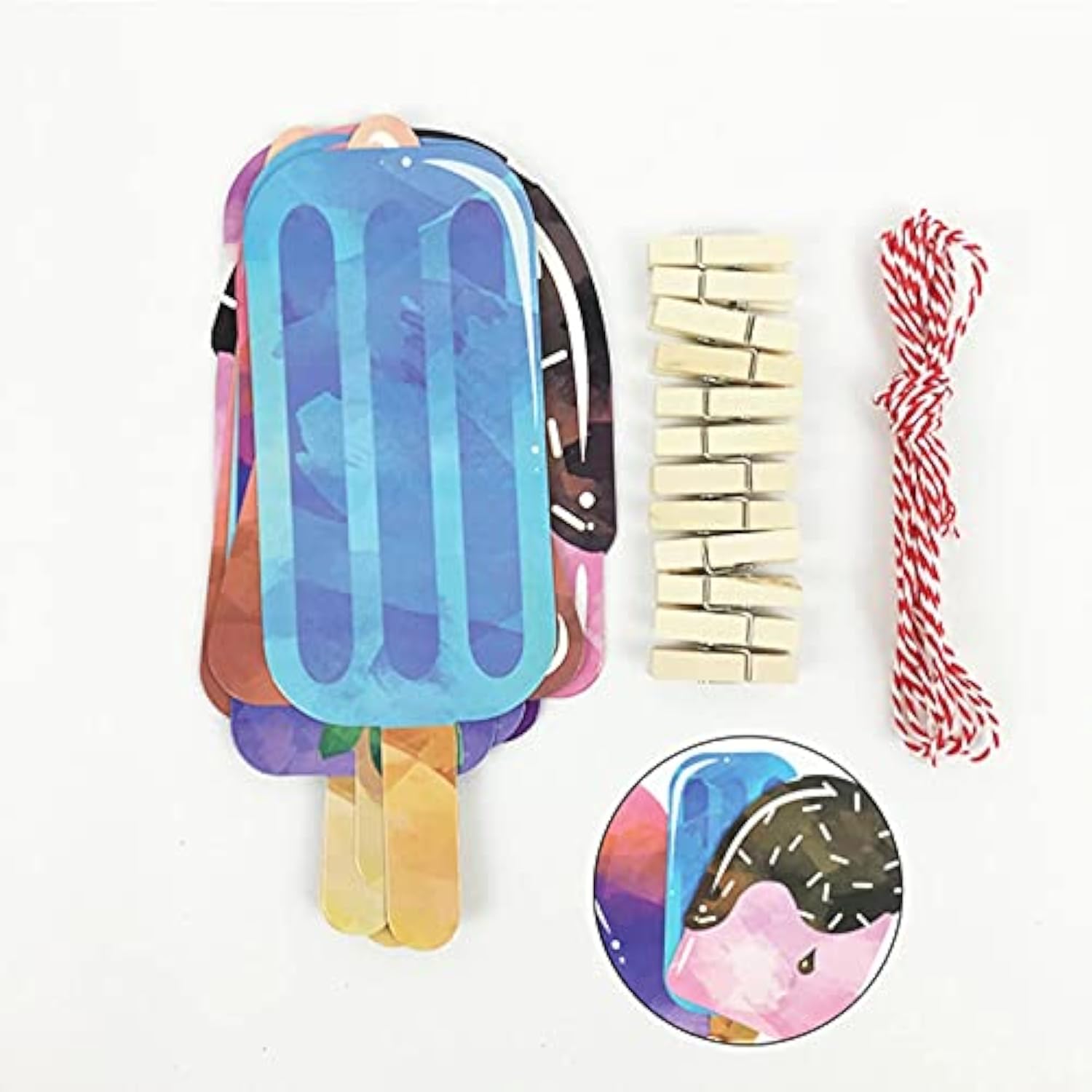 Popsicle Banner Garland Luau Hawaii Beach Summer Party Backdrop Decoration