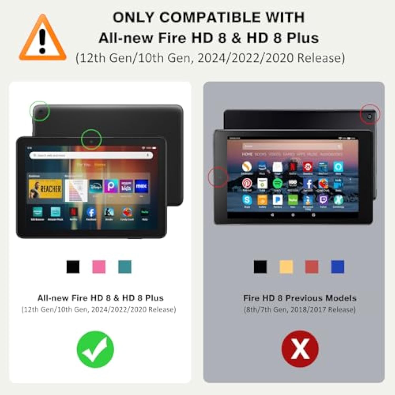 MoKo Case Fits All-New Amazon Kindle Fire HD 8 & 8 Plus Tablet (12th Generatio