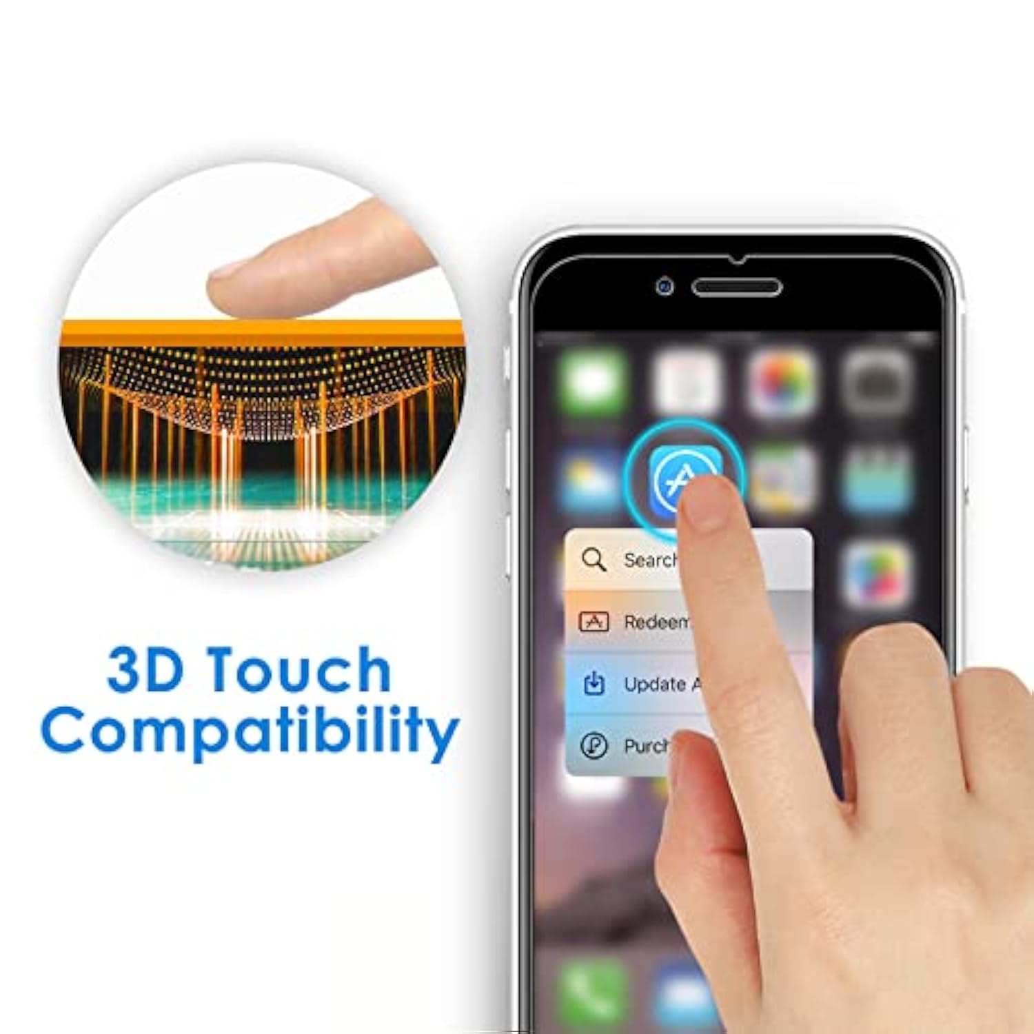 JETech 3-Pack Screen Protector for iPhone SE 2020, iPhone 8, iPhone 7, iPhone 6s, and iPhone 6, Tempered Glass Film, 4.7-Inch