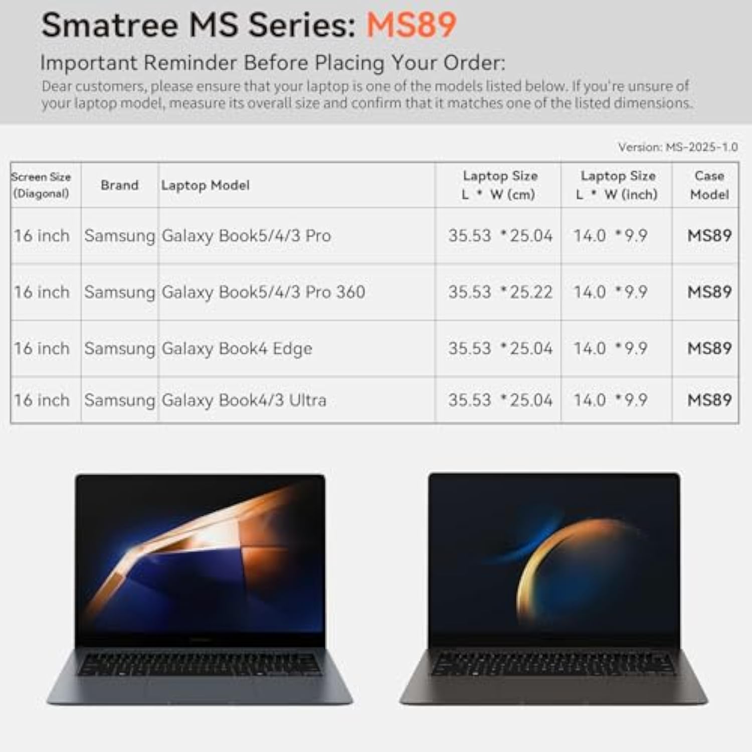 Smatree MS89 Hard EVA Protective Sleeve Case with Stand Compatible for 16 inch Samsung Galaxy Book5/4/3 Pro or 360, for Samsung Galaxy Book4 Edge/Book4 Ultra/Book3 Ultra Laptop