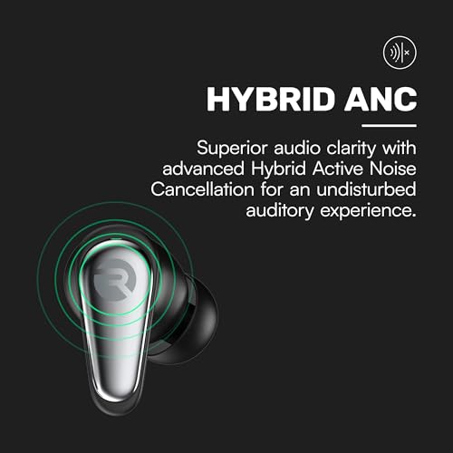 Pro Earbuds Wireless Bluetooth + 6 Microphones with Hybrid Active Noise Canceling, Sweat & Water-Resistant Earphones, Premium Wireless Ear Buds