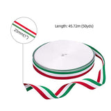 50 Yards 1 Inch Red White Green Stripes Ribbon Italian Flag Patriotic