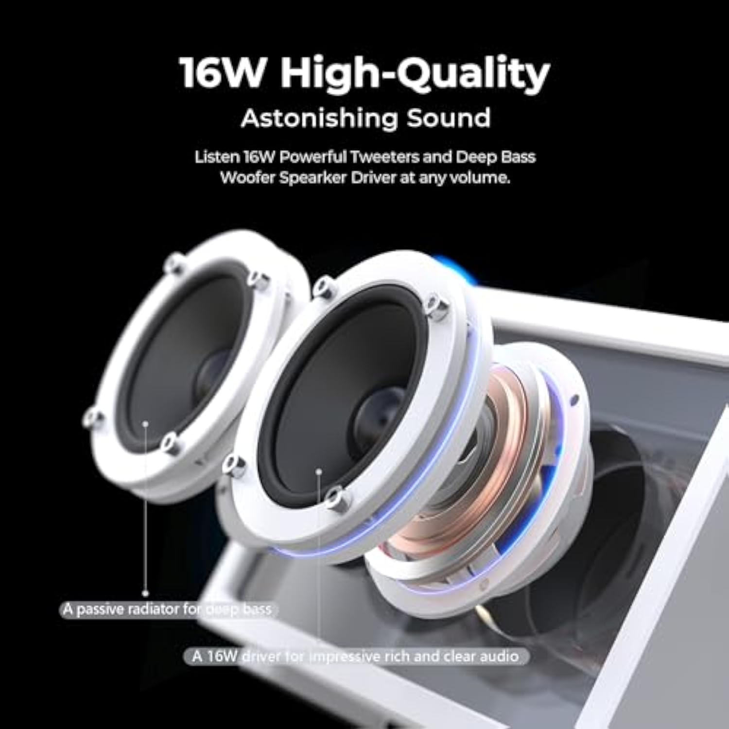 Cassette Portable Bluetooth Speaker, 16W Minimalist Speakers Bluetooth Wireless Loud, Hd Powerful Sound And Wide Compatibility V5.3 For Indoor Outdoor - White