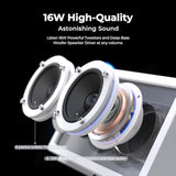 Cassette Portable Bluetooth Speaker, 16W Minimalist Speakers Bluetooth Wireless Loud, Hd Powerful Sound And Wide Compatibility V5.3 For Indoor Outdoor - White