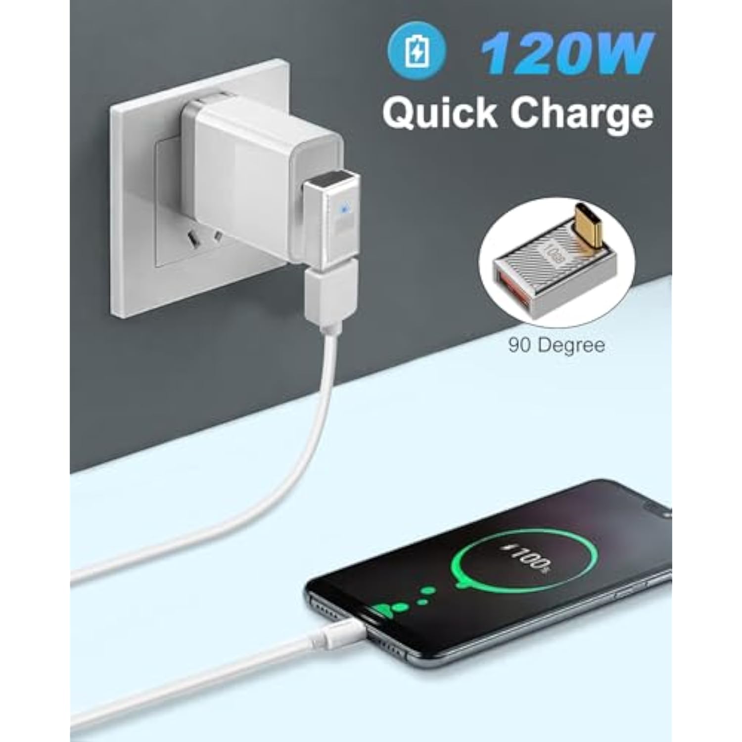 90 Degree Type C To Usb Adapter, Usb C To Usb A Adapter 10Gbps, Usb 3.0 Female