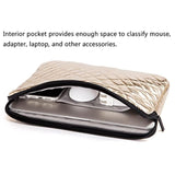 Puffy Laptop Sleeve 11 12 13 13.3 14 15 15.6 Inch Case Protective Bag Quilted Pu Leather Lined Padded