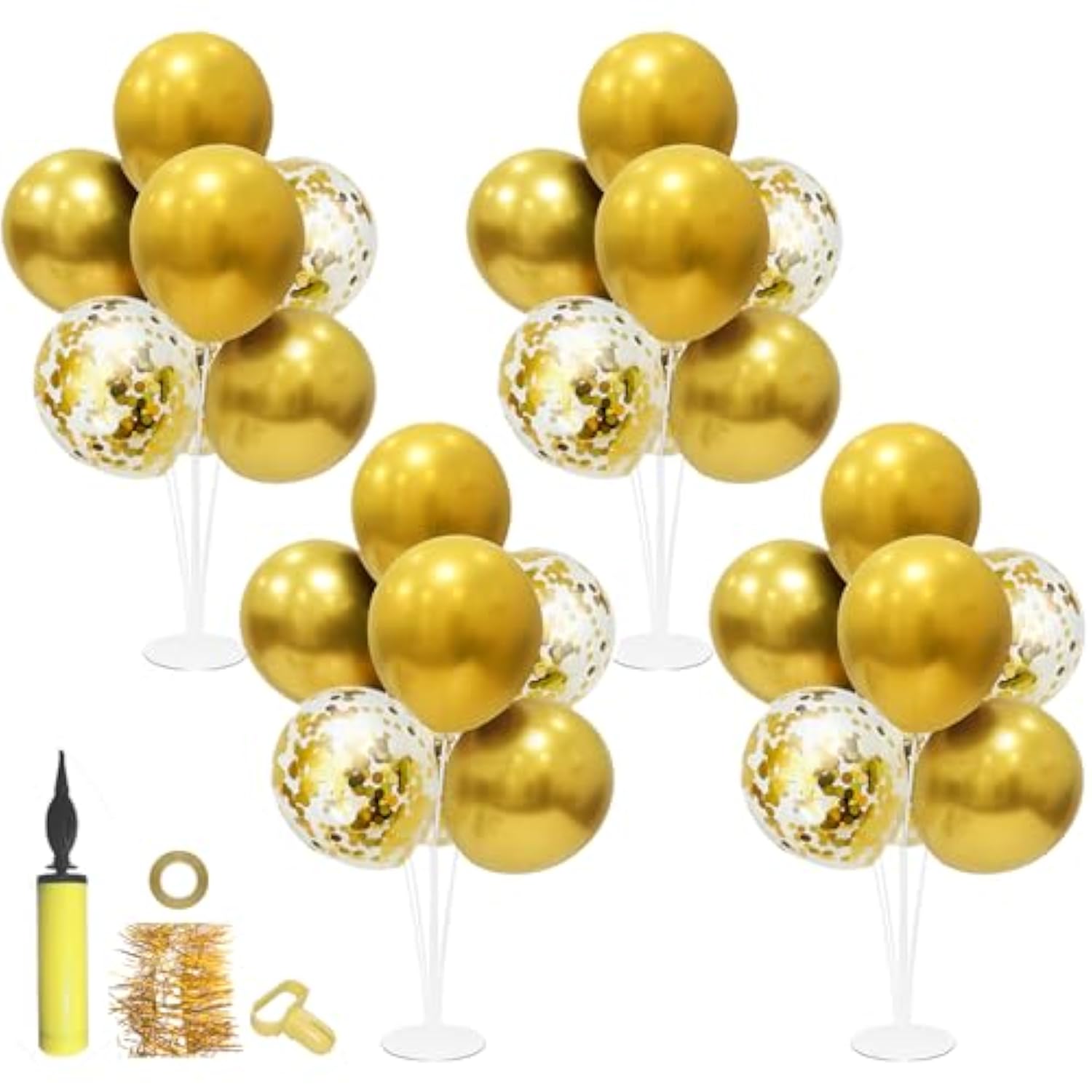 Gold Party Decorations 4Set Balloon Stand Table Centerpieces For Birthday Bridal Shower Wedding Anniversary Engagement Mother'S Day Father'S Day Graduation Decorations 2026 New Years Eve