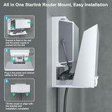 Linkoostar Starlink Gen 3 Router Mount, All In One Starlink Router Wall Mount For Star Link Standard V3 Mesh Router & Gen 3 Power Supply Mounting Kit Accessories-Lm-3C
