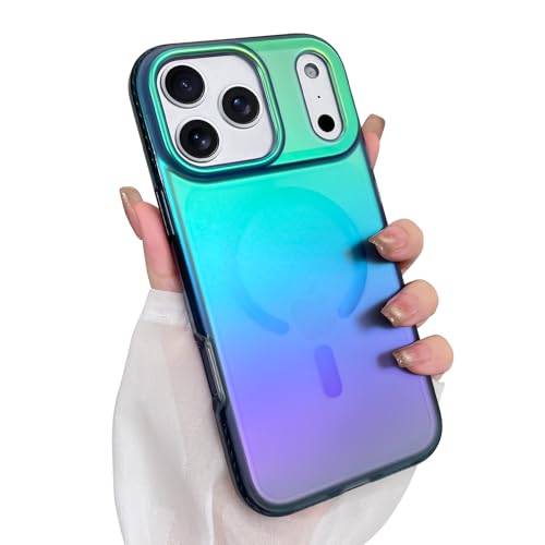 Aesthetic Case for iPhone 17 Pro Max Case for Women Girls [Compatible with Magsafe] Cute Girly Trendy Glitter Sparkly Rainbow Magnetic Protective