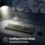 Keyboard And Mouse Wireless, Cute Retro Full-Size Cordless Keyboard With Number Pad 2.4 Ghz Wireless Usb Receiver For Computer (Dark Green)