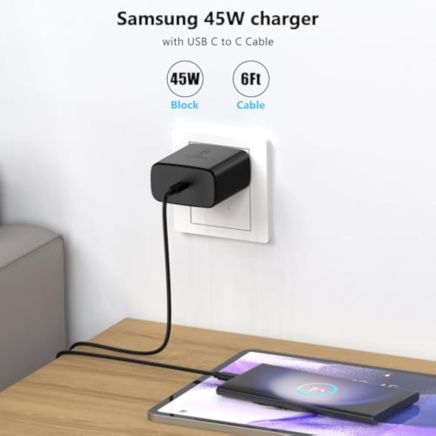 45W Samsung Charger Usb C Super Fast Charging For Samsung Galaxy S25,S25 Ultra,S24,S23,S22,A54,Z Fold/Flip 6,5,4,Galaxy Tab S10,S9,S8,Galaxy Book3,Pps Charger,Android Wall Charger With 6Ft Cable?