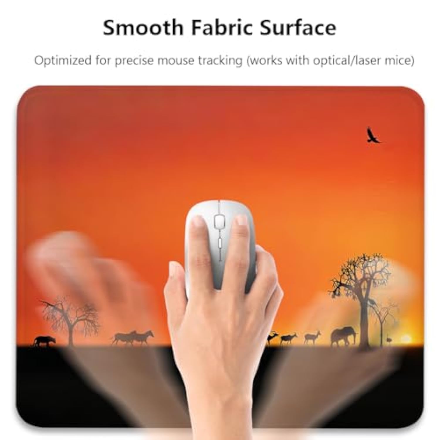 Us Military Mouse Pad 9.5"X 7.9", Reinforced Stitched Edges, Cool American Flag Patriotic Eagle Gold Anchor, Durable Anti-Slip Gaming & Office Desk Mat