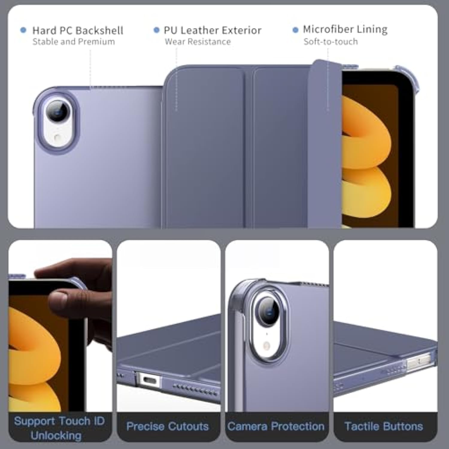 MoKo Case Fit New iPad Mini 6 2021 (6th Generation, 8.3-inch) - Hard Clear Bac
