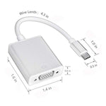 Usb-C To Vga Adapter, Usb 3.1 Type C (Thunderbolt 3) To Vga Converter Compatible With Pro, New , Air 2018, Dell Xps 13/15, Surface Book 2 And More (Silver)
