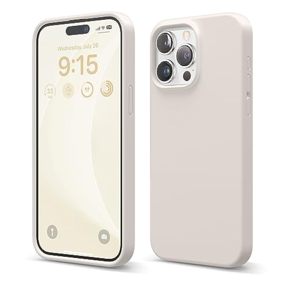 elago Liquid Silicone Case Compatible with iPhone 15 Pro Max, Premium Quality, Full Body Protection Case [4-Layer Shockproof Structure], Soft Microfiber Lining Anti-Scratch (Stone)