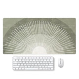 Boho Sage Green Sun With Sun Light Burst Large Mouse Pad 31.5"X15.7" Washable Cute Mousepad For Office Laptop Computer,Non-Slip Rubber Base Mouse Pads For Wireless Mouse,Boho Lovers Gifts