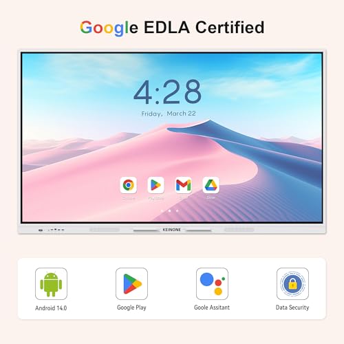 Interactive Smart Board For Classroom, 55 8+128 Gb Electronic Digital Whiteboard Built-In Android Os & Open App Ecosystem - 4K Touchscreen Smartboard For Home Office School Studio Display