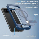 Hxy Magnetic For Google Pixel 10 Pro Xl Case With Kickstand, Compatible With Magsafe, Slim Fit Pixel 10 Pro Xl Military Grade Drop Protection Shockproof Anti-Fingerprint Phone Case, Blue