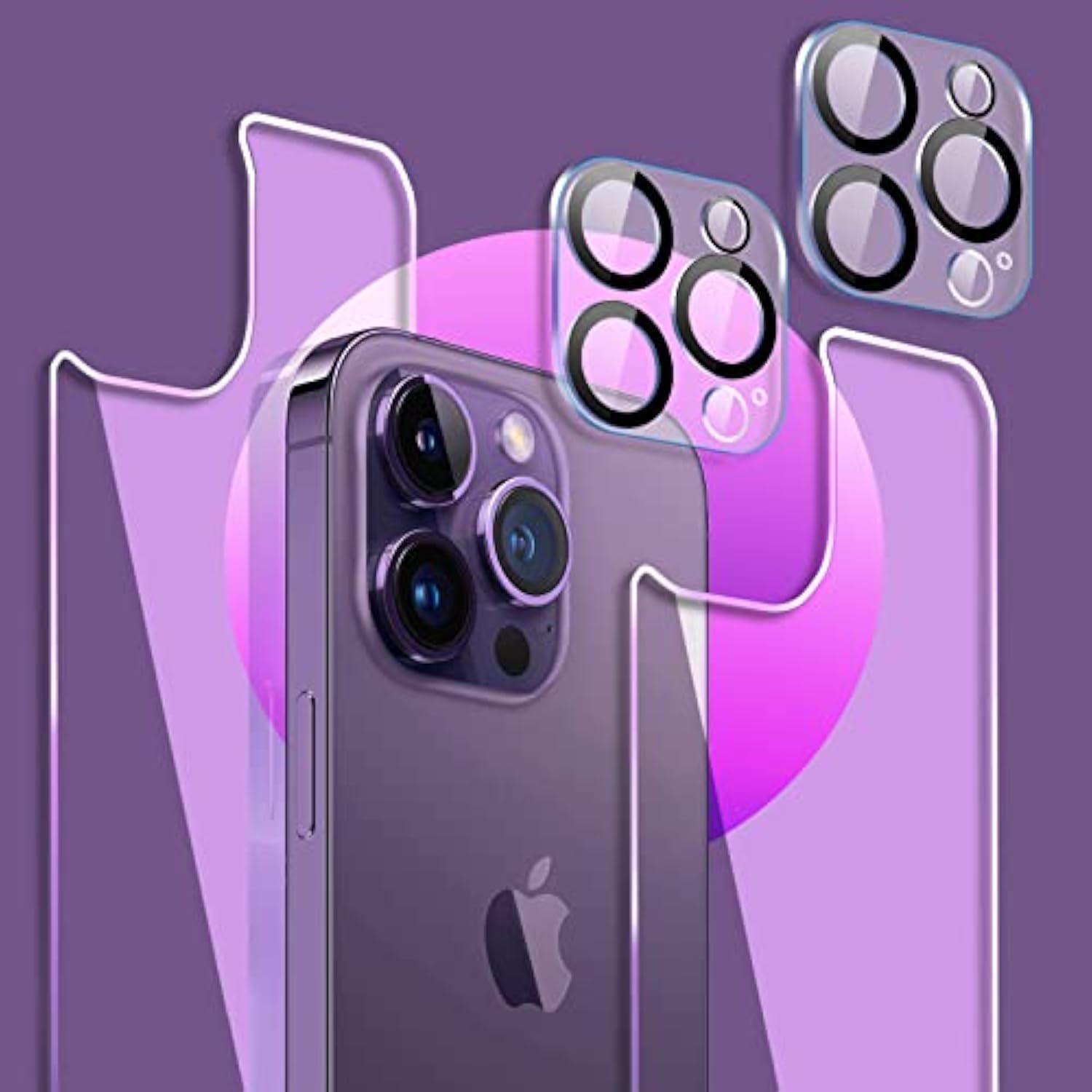 For Iphone 14 Pro Max Back Screen Protector And Camera Lens Protector (2+2Pack), Iphone 14 Pro Max Rear Tempered Glass Protector Camera Protector [New Version] (6.7 Inch)