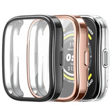 Fintie 3 Packs Screen Protector Case Compatible with Amazfit Bip 5, Soft TPU Plated Bumper Full Protective Cover Cases Scratch-Proof, Black/Rose Gold/Clear