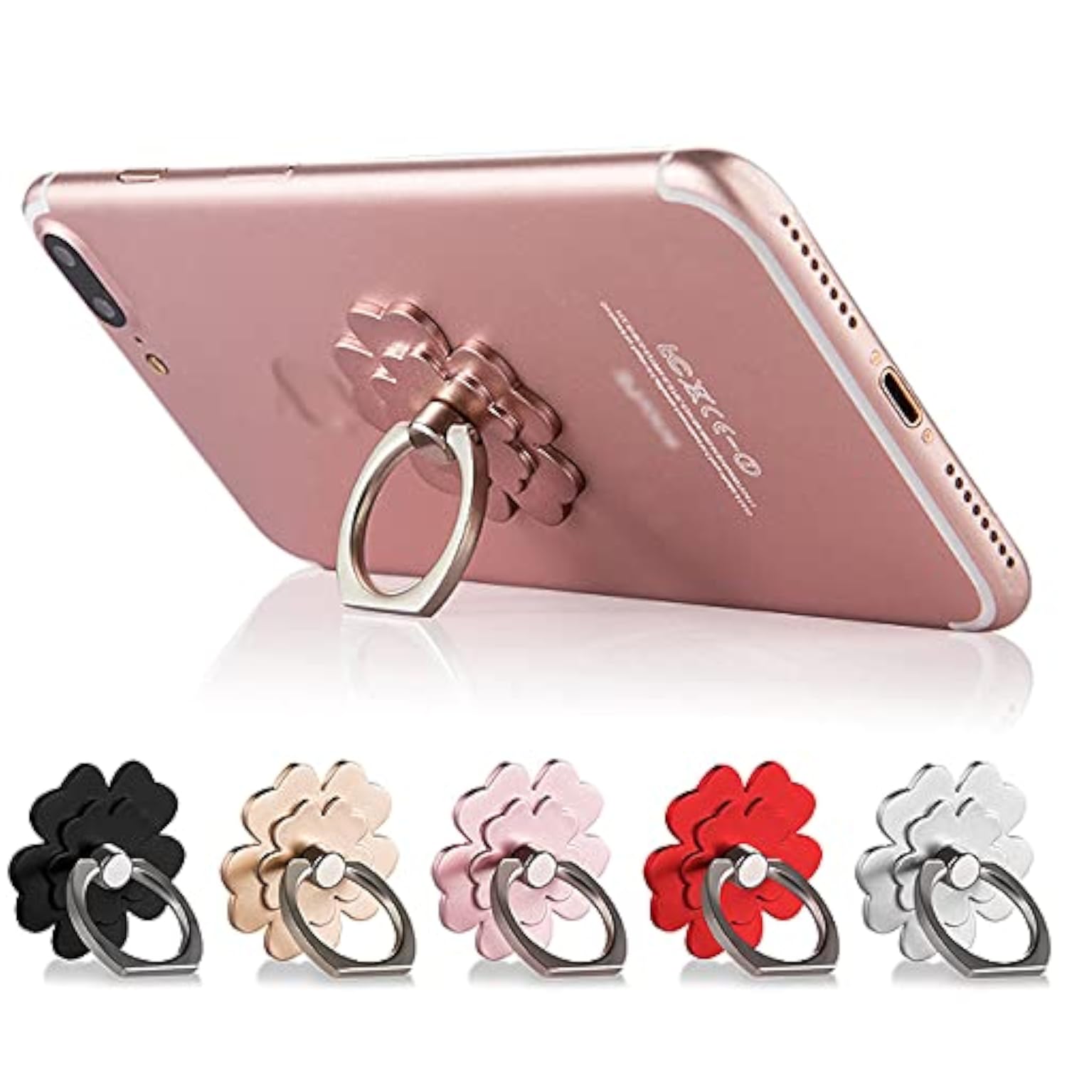 Phone Ring Holder 5-Pack with 360 Degree Rotation and Finger Grip Stand