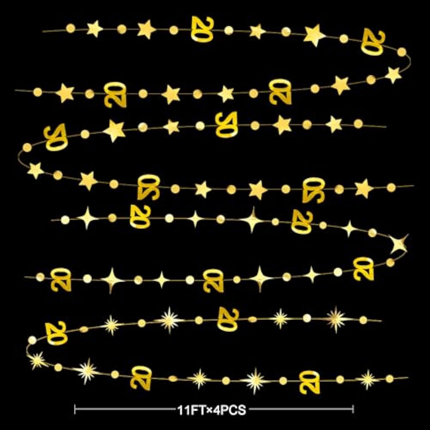 Gold 20Th Birthday Decorations Number 20 Circle Dot Star Garland Metallic Streamer Banner Backdrop For Women Mens Twenty Years Old Birthday Cheers To 20 Years Happy 20Th Anniversary Party Supplies