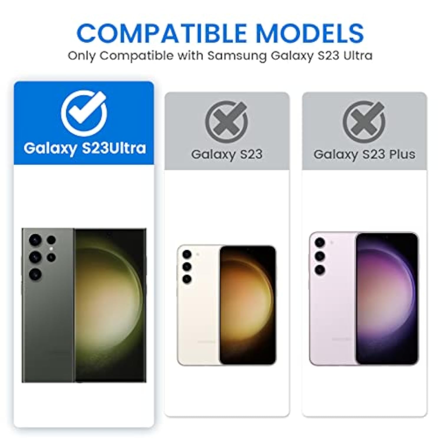 For Galaxy S23 Ultra Case With Kickstand, Slide Camera Lens Protector & Rugged Belt Clip Holster Full-Body Drop Tested Protective Cover For Samsung S23Ultra 6.8 Inch - Black