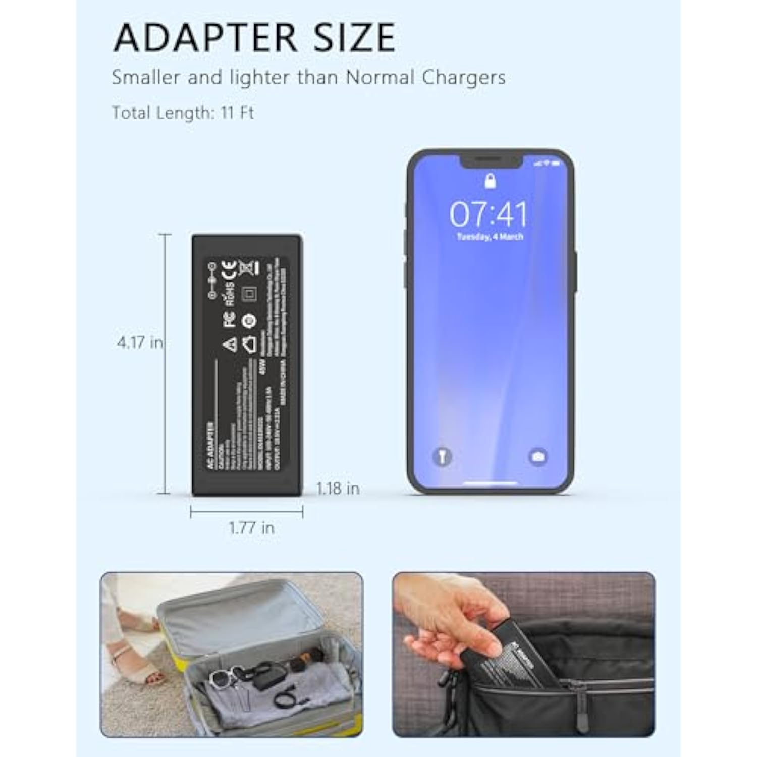 45W Ac Charger For Hp Stream 14 Series 14-Dq0005Cl 14-Cb164Wm 14-Bw012Nr 14-Cf