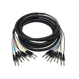 8-Channel 1/4-Inch Trs Male To 1/4-Inch Trs Male Snake Cable - 20 Feet, 26Awg, 8 Balanced Mono And Unbalanced Stereo Lines