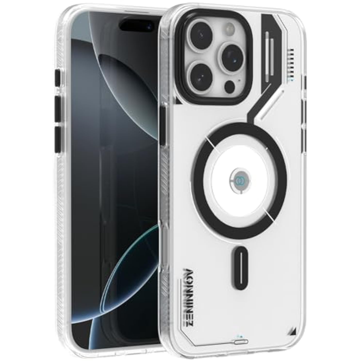 For Iphone 16 Pro Max Magnetic Cooling Case, Advanced Imd Technology, Aluminum Alloy Camera Frame, Compatible With Magsafe - Translucent White