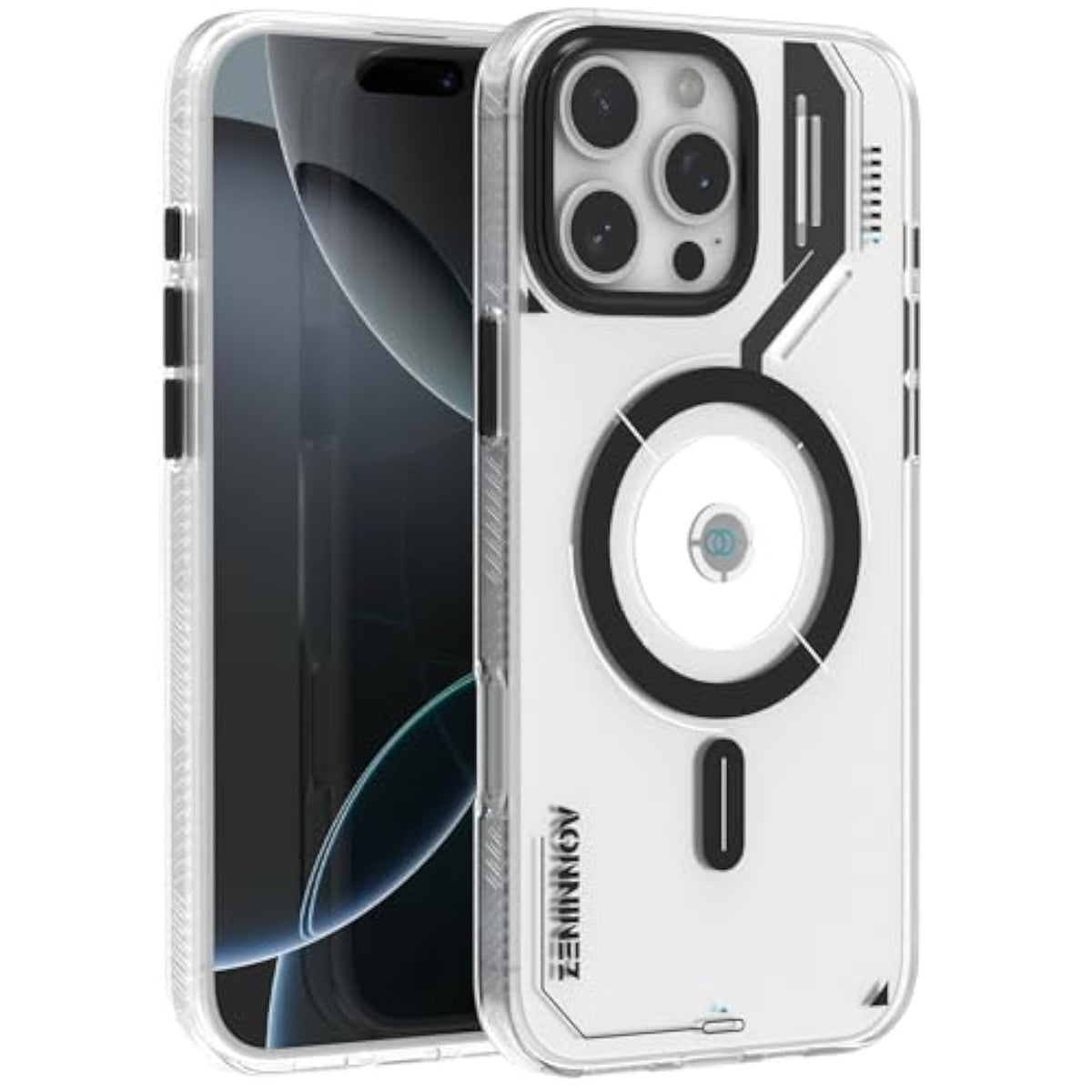 For Iphone 16 Pro Max Magnetic Cooling Case, Advanced Imd Technology, Aluminum Alloy Camera Frame, Compatible With Magsafe - Translucent White