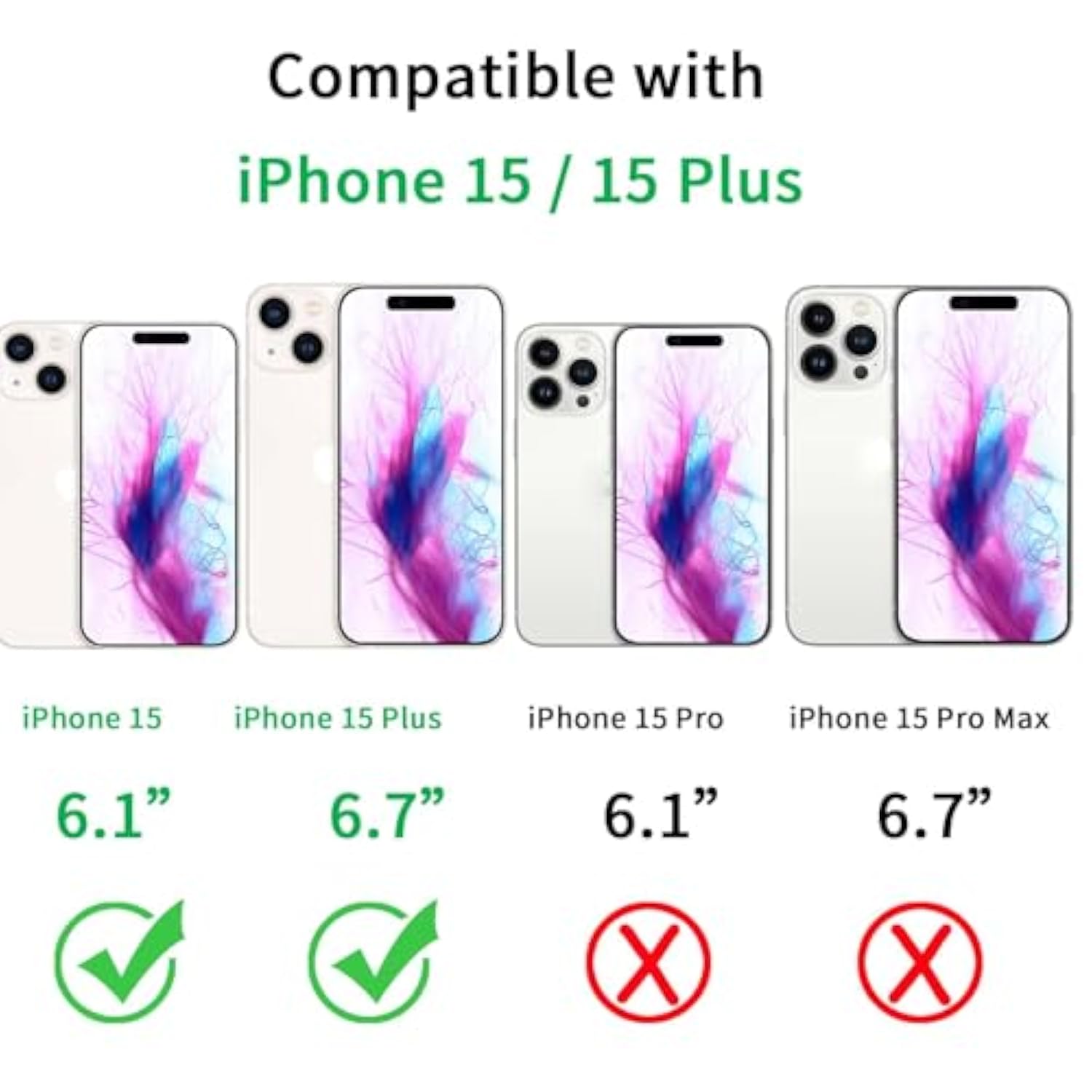 For Iphone 15 & Iphone 15 Plus Camera Lens Protector, Bling Glitter Diamond Lens Cover 9H Tempered Glass Camera Cover Anti Scratch Shockproof Screen Protector Individual Metal Lens Ring - 2Pcs