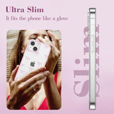 iPhone 15 Clear Bow Ribbon Case Pink Slim TPU Camera Protection