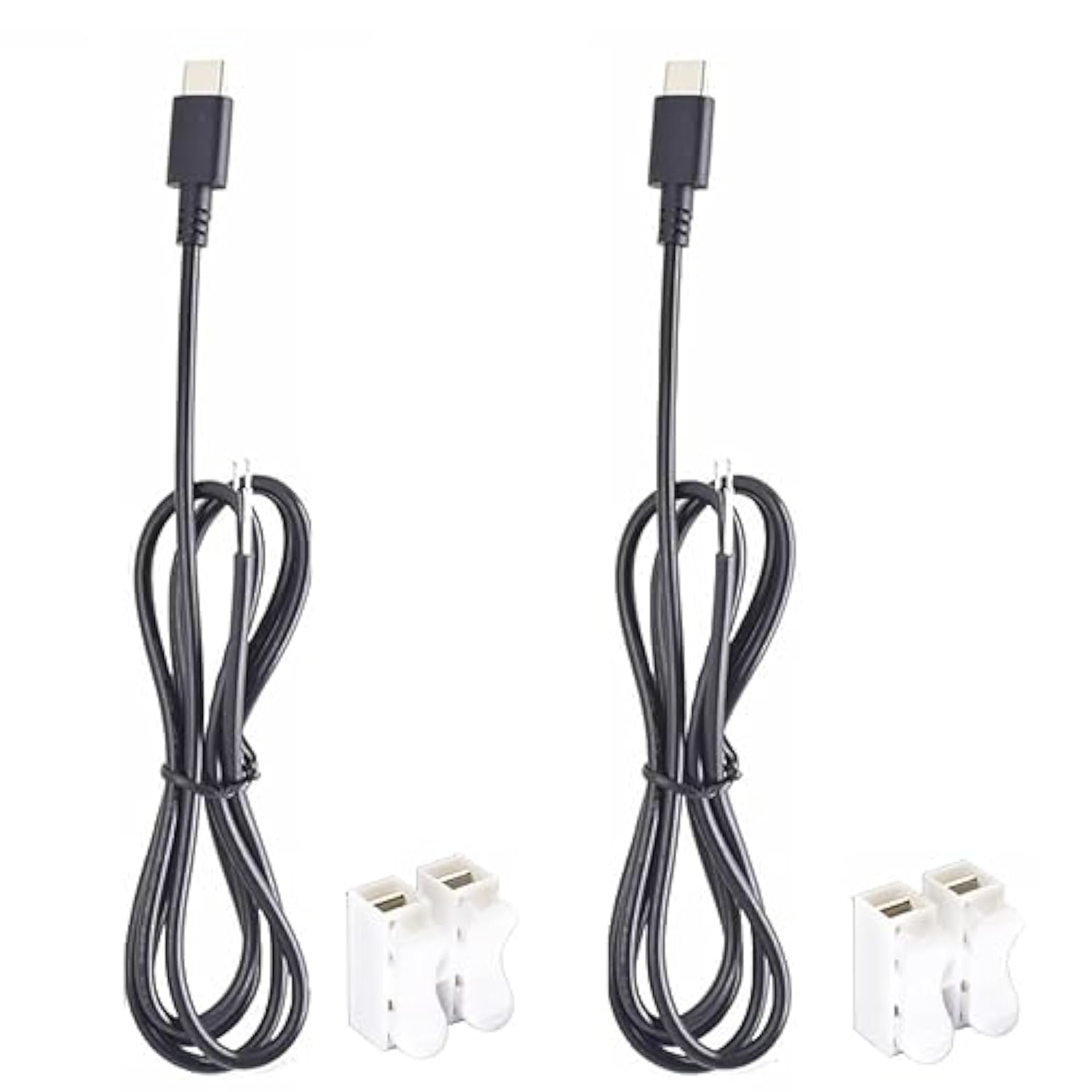 2Pack 1M/3.3Ft Usb C Power Pigtail 2 Wire 22Awg 12V Type C Usb Male Plug To 2