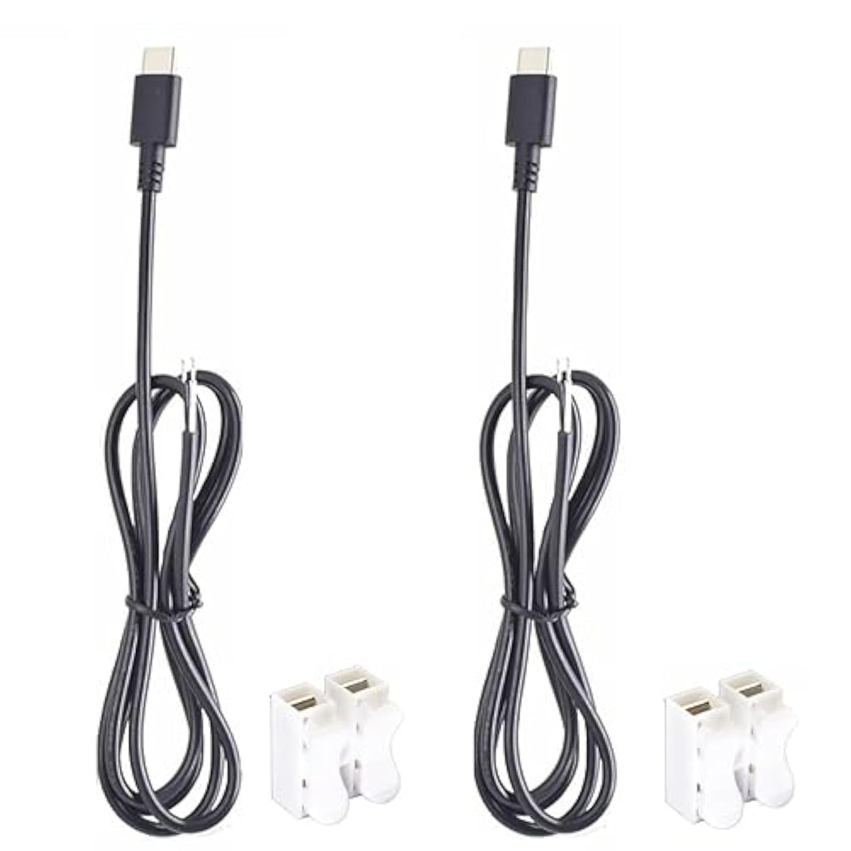 2Pack 1M/3.3Ft Usb C Power Pigtail 2 Wire 22Awg 12V Type C Usb Male Plug To 2