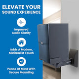 Mount-It! Bookshelf Speaker Wall Mount, Pair of Universal Side Clamping Speaker Shelf Wall Mounting Brackets for Large or Small Speakers, 2 Full