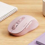 C1 Wireless Mouse For Laptop, 2.4Ghz And Bluetooth Silent Mouse For Small & Middle Hand, 4000Dpi Portable Ergonomic Rechargeable Mouse For Pc, Ipad, Mac, Chromebook, Office, Pink