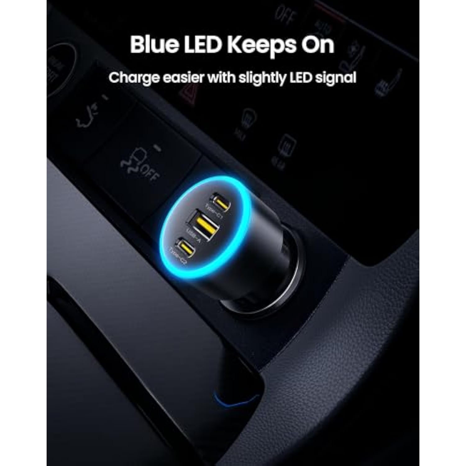 60W 3-Port Usb C Car Charger - Pd30W & Qc3.0 Fast Charging, Multi Device Compatible, Led Indicator, Durable Design, Safety Certified For Iphone 16/15/14/13/12 Series